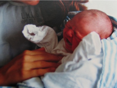 Matthew & Me on his day of birth